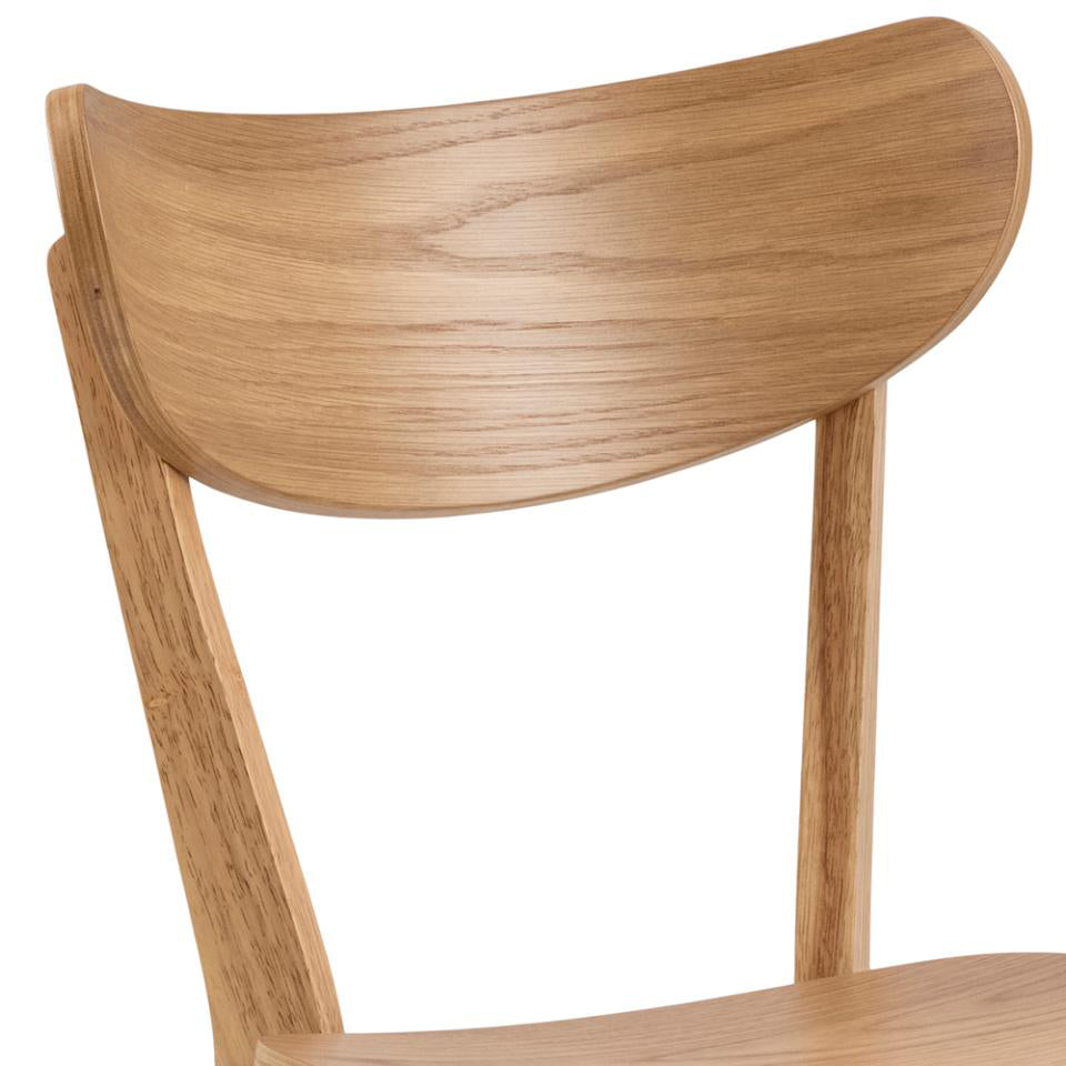 Rickie - Chaise de salle à manger en bois avec placage de chêne