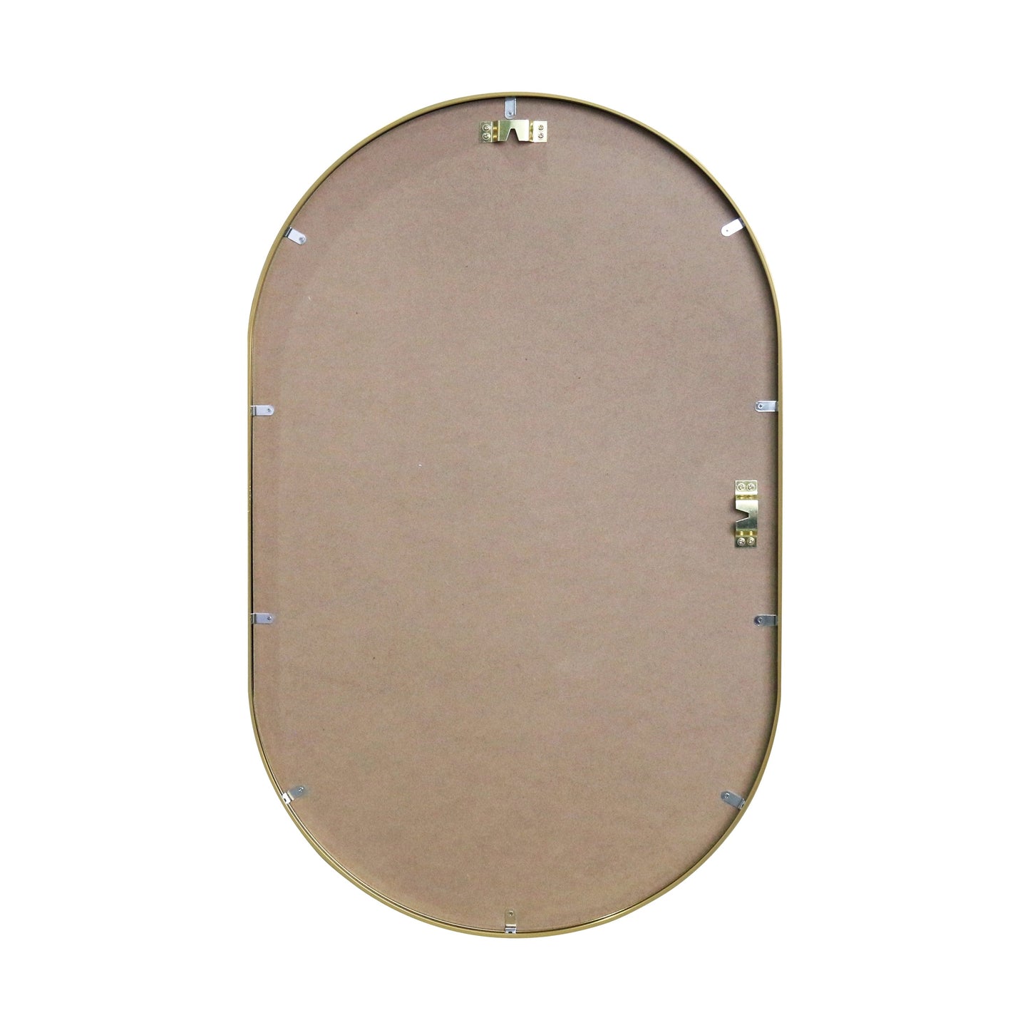 Sofie - Miroir ovale avec cadre en laiton/doré 50 x 80 cm