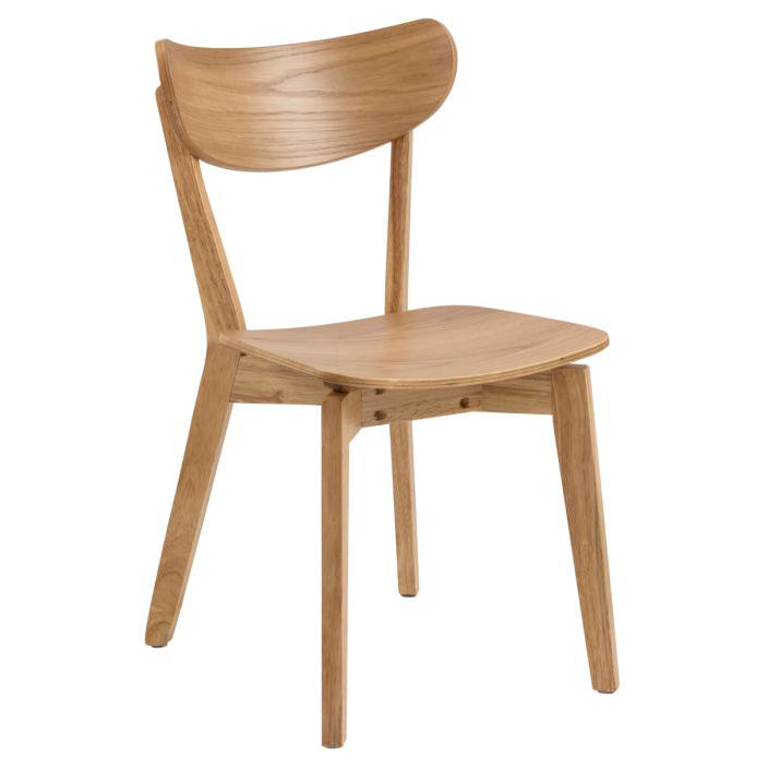 Rickie - Chaise de salle à manger en bois avec placage de chêne
