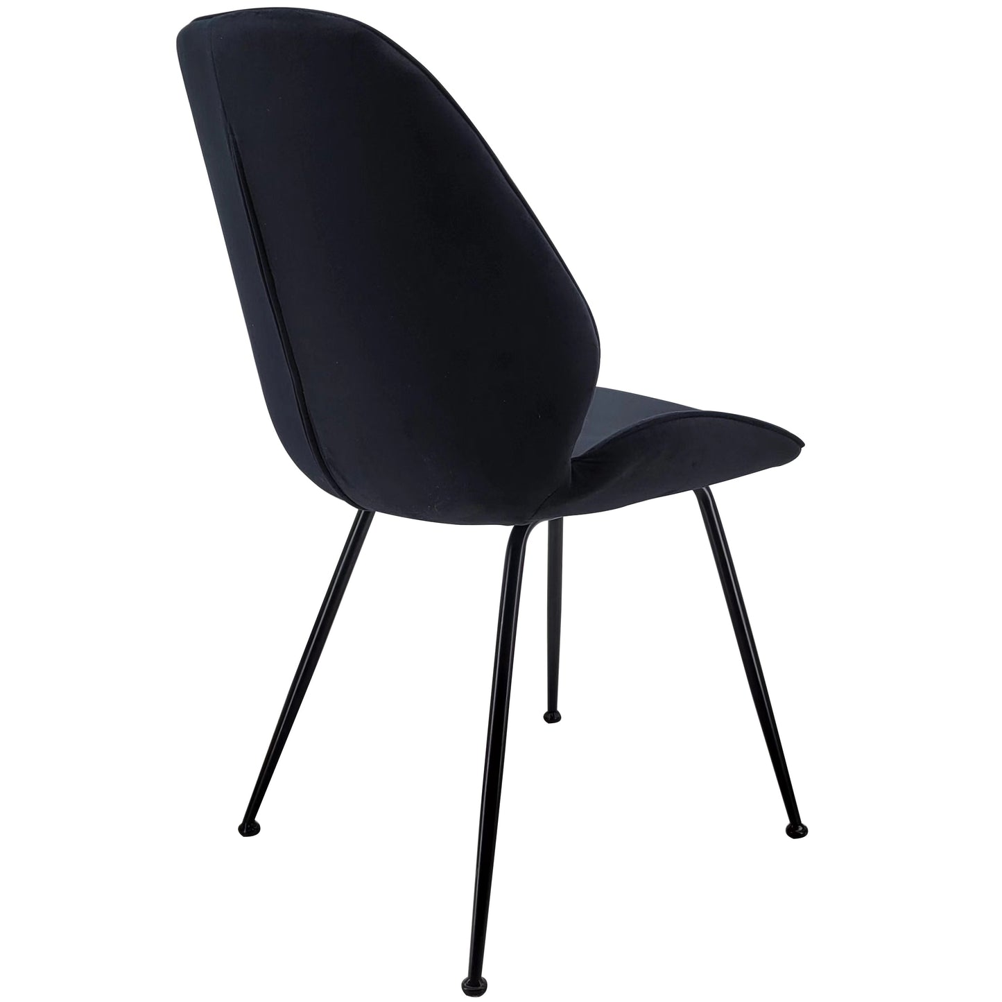Sallie - Chaise de salle à manger en velours noir