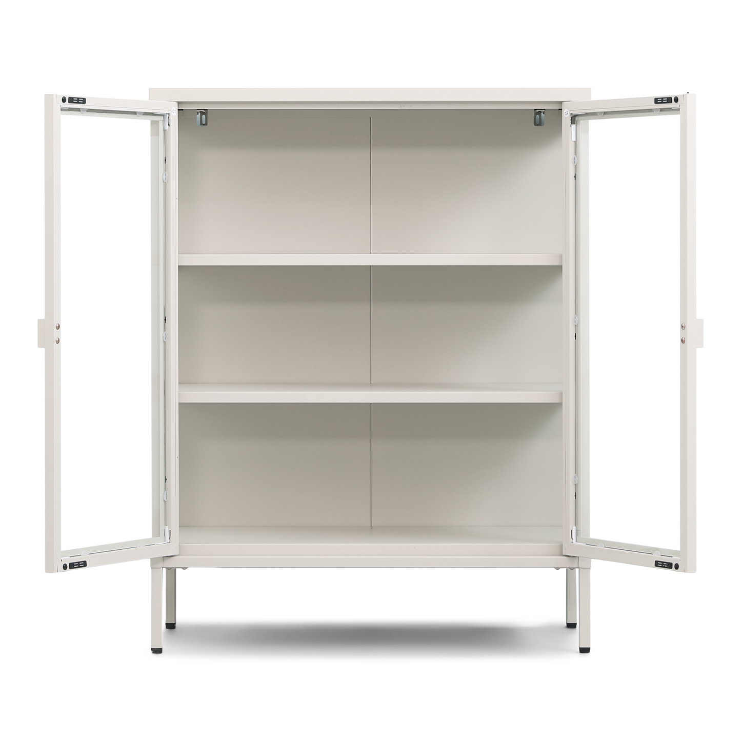 Herman - Meuble bar/vitrine en verre - Métal beige 80 x 40 x 105 cm
