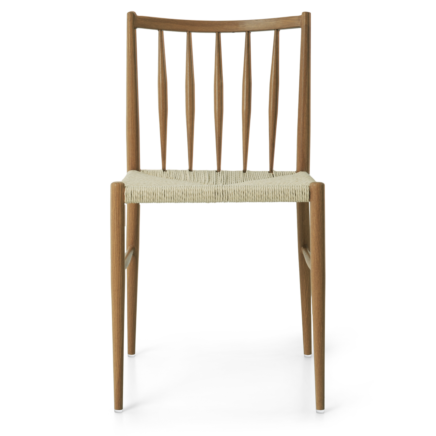 Elena - Chaise de salle à manger design en bois de noyer avec assise tressée