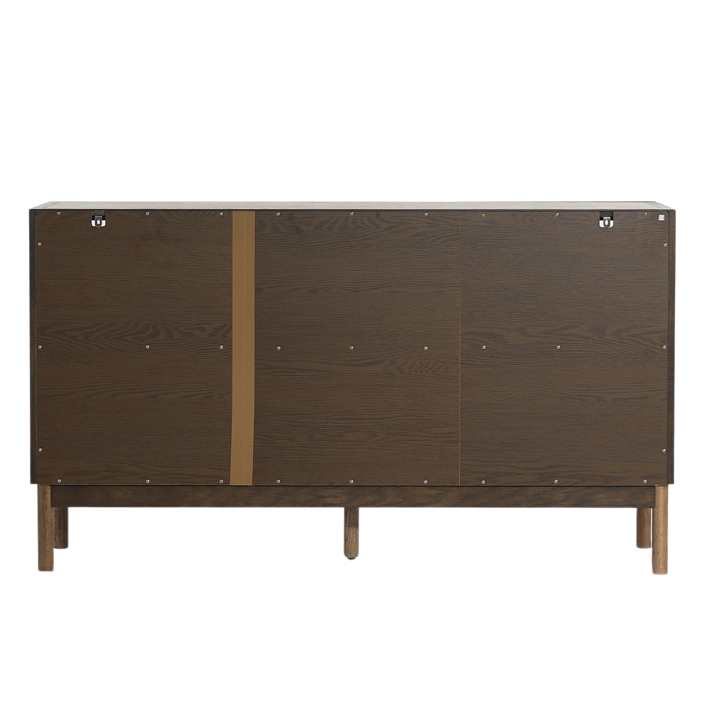 Havana Buffet/Vitrine en chêne avec portes vitrées en chêne fumé et 3 portes – 80x40x140 cm