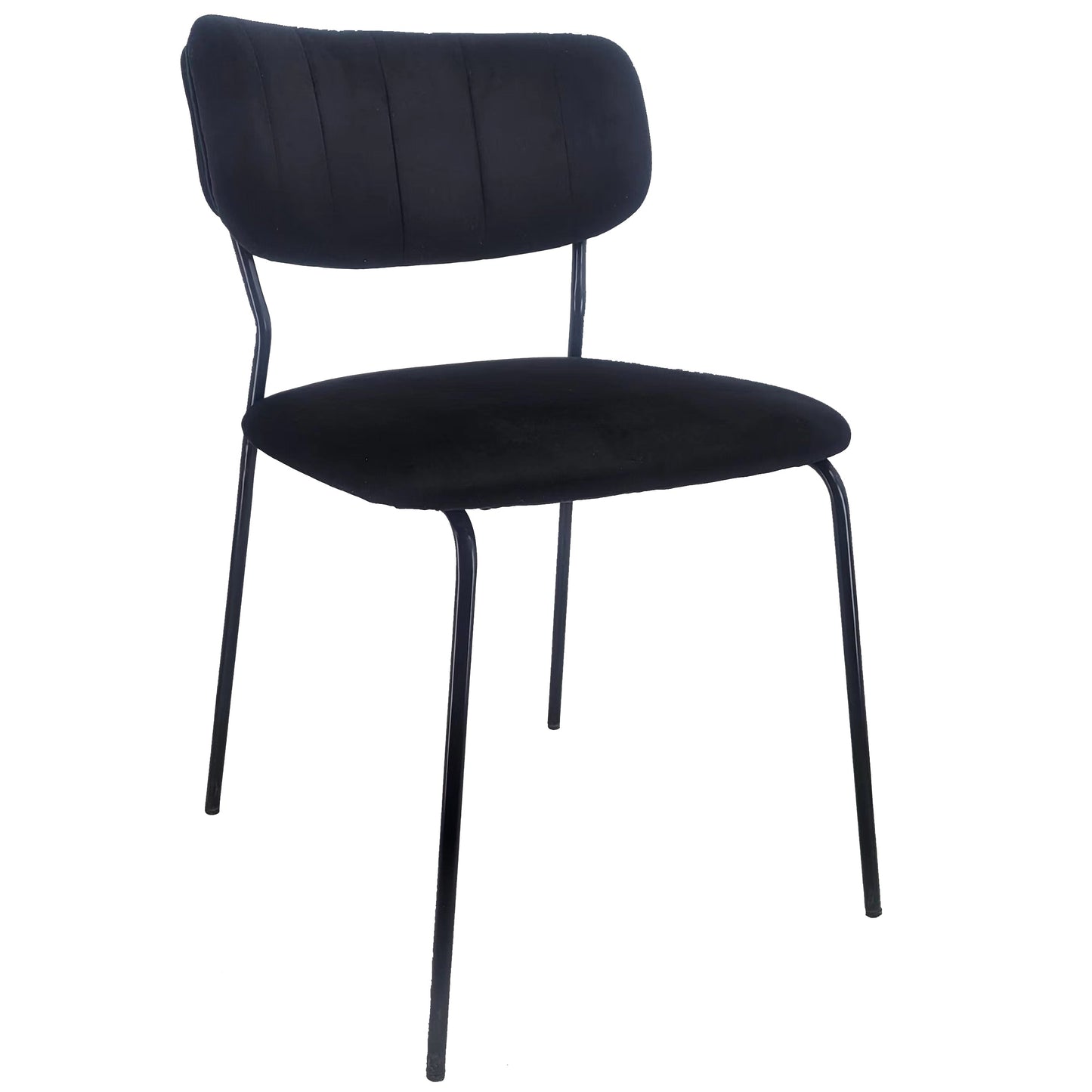 Lucia - Chaise de salle à manger en velours noir