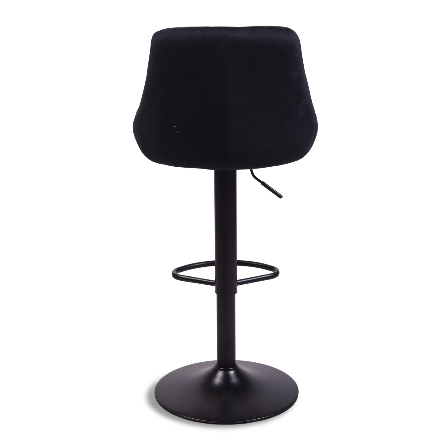 Cassie - Tabouret de bar noir réglable en velours avec fonction pivotante à 360 degrés