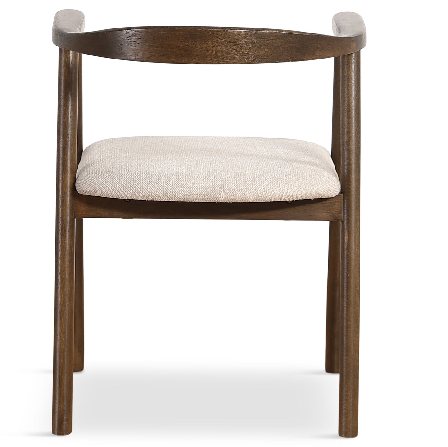 Jocelyn - Chaise de salle à manger en chêne fumé avec assise en tissu beige