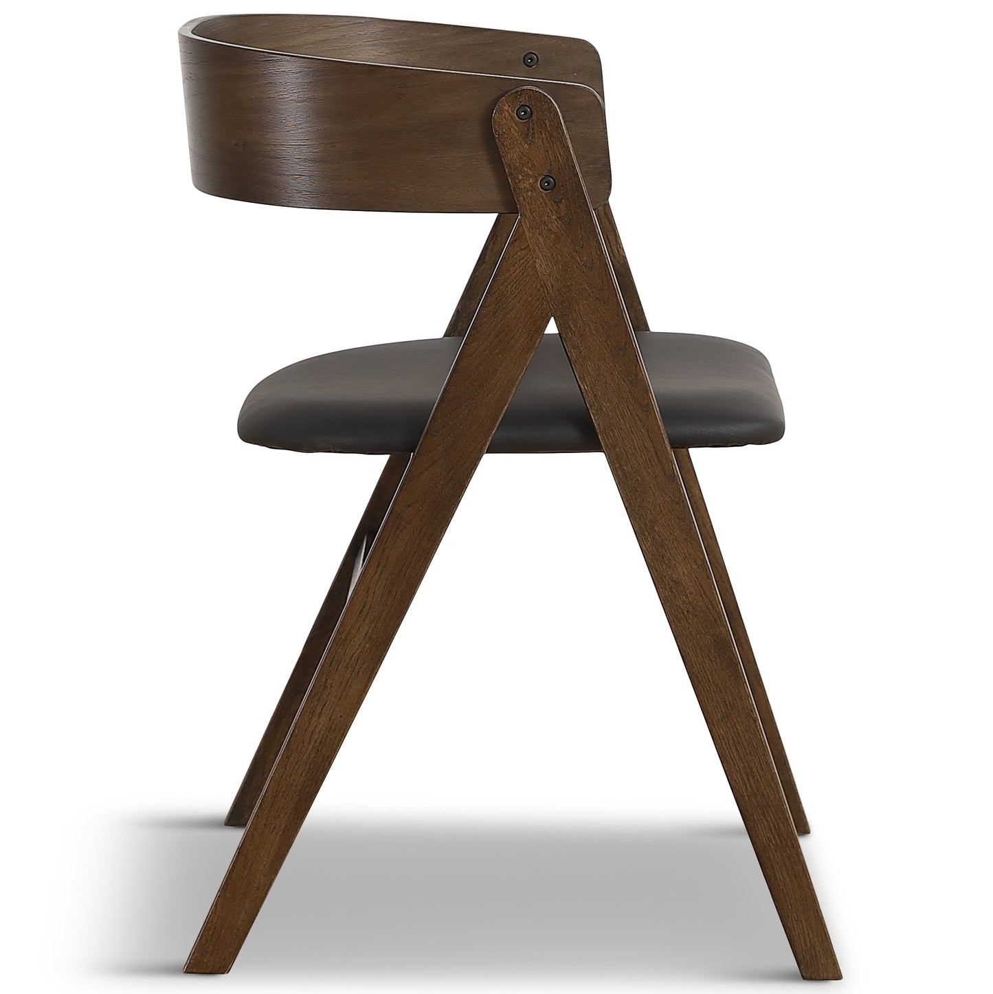 Chaise en bois Samantha en chêne fumé avec assise en PU noire