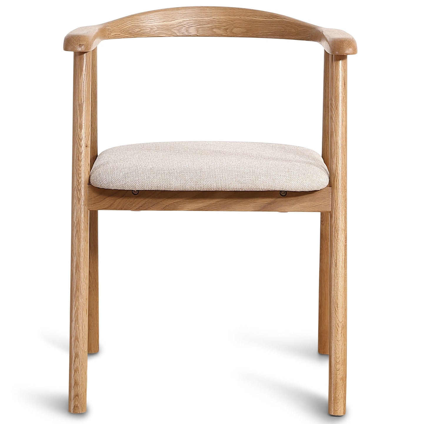 Jocelyn - Chaise de salle à manger en chêne avec assise en tissu beige