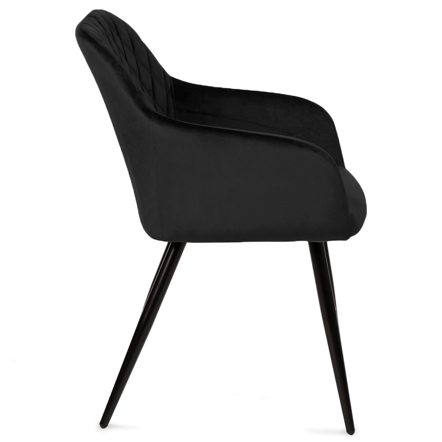 Carlo - Chaise de salle à manger en velours noir