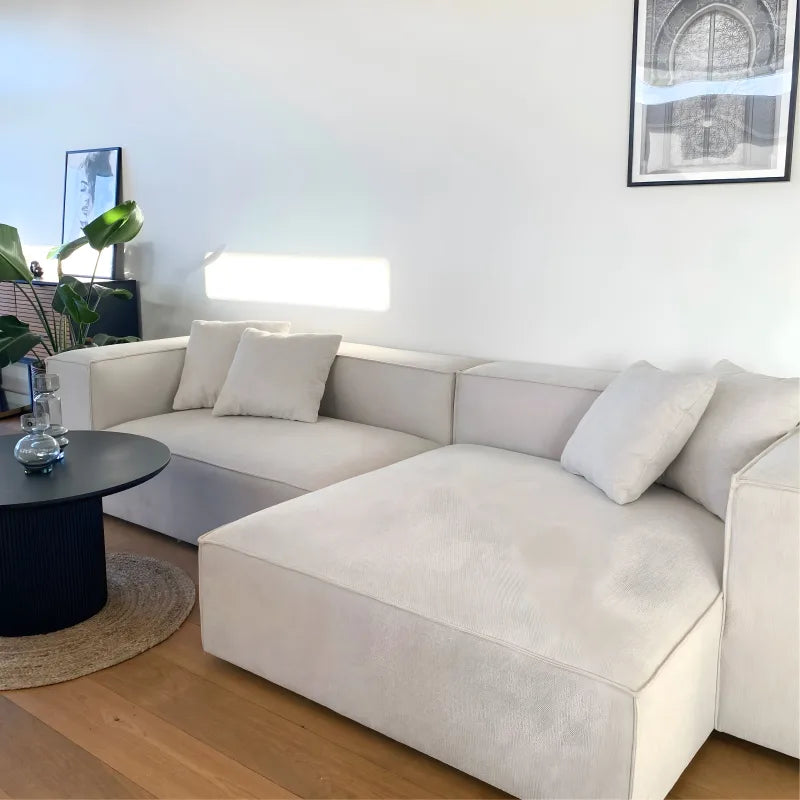 Hailey - Canapé modulaire beige avec 2 modules L: 294 x P: 100 x H: 65 cm