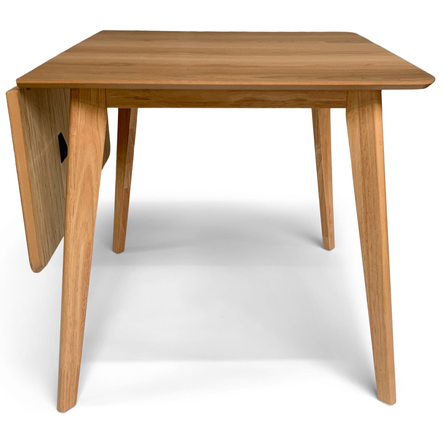 Rickie - Table à manger rabattable extensible en placage de chêne laqué 80/120 x 80 cm