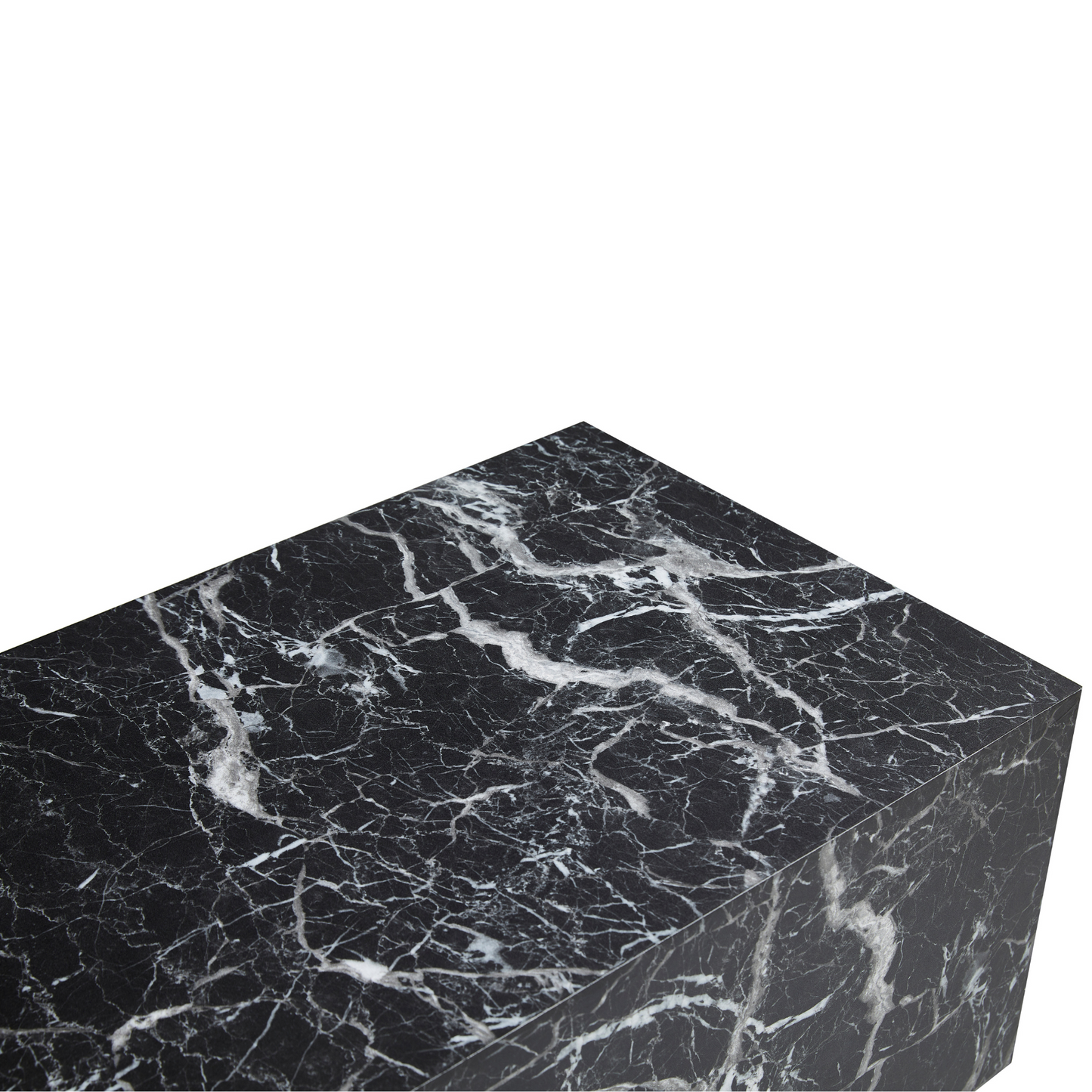 Adele - Table basse rectangulaire en aspect marbre noir 100 x 50 cm
