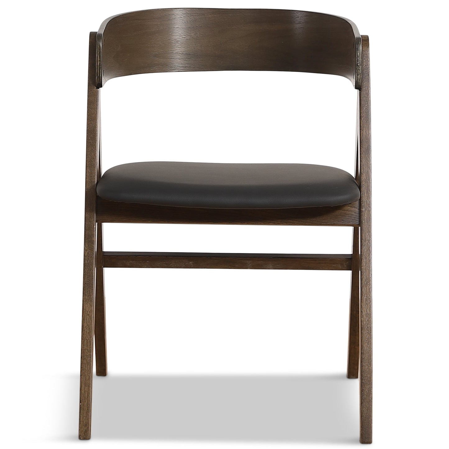 Chaise en bois Samantha en chêne fumé avec assise en PU noire