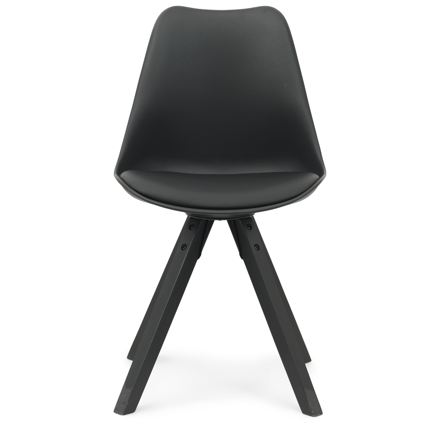 Aria - Chaise de salle à manger noire avec pieds en bois noirs