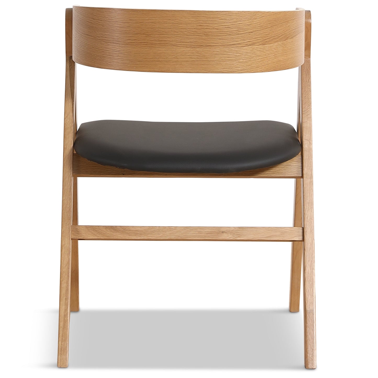Chaise en bois Samantha en chêne avec assise en PU noire