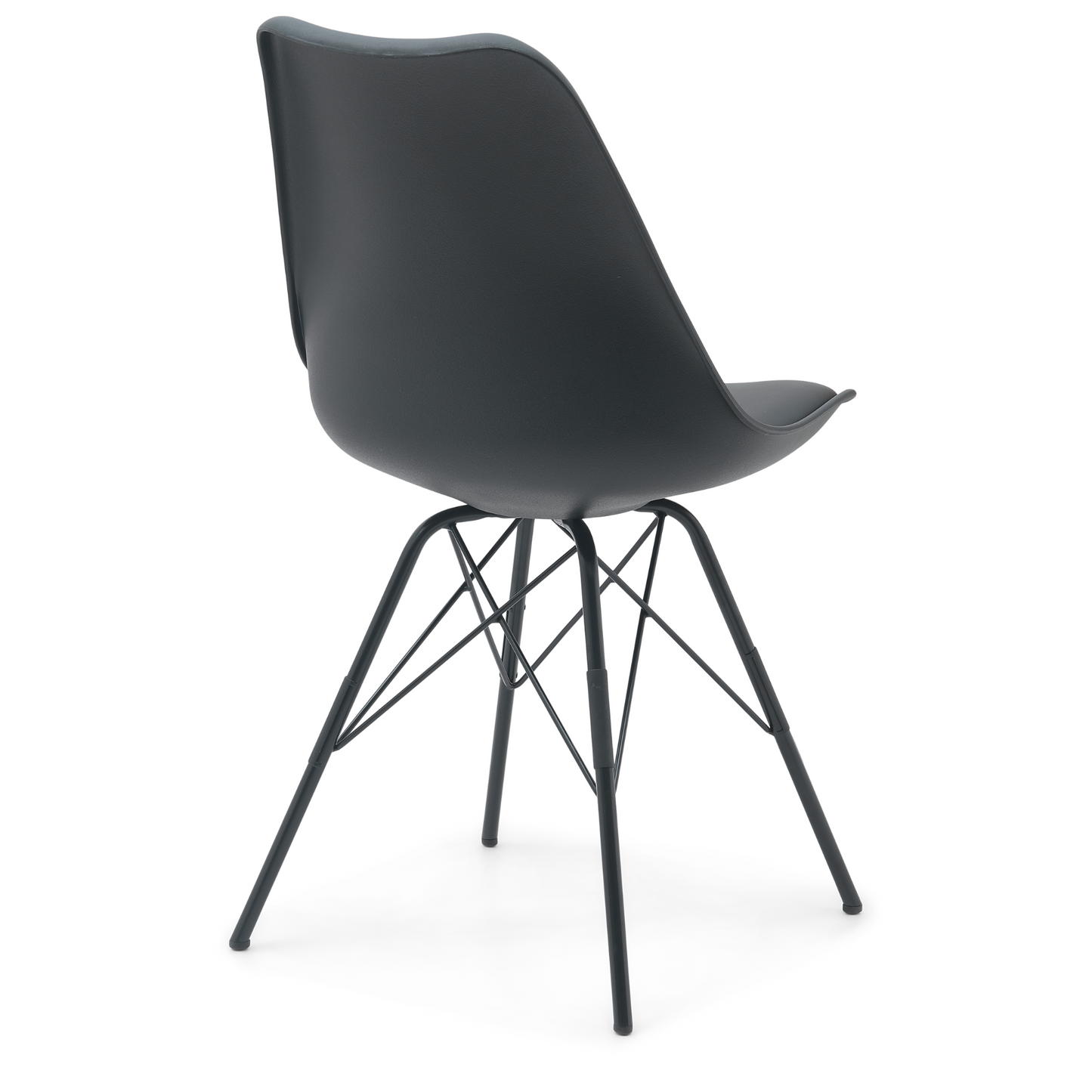 Hannah - Chaise de salle à manger noire avec pieds noirs