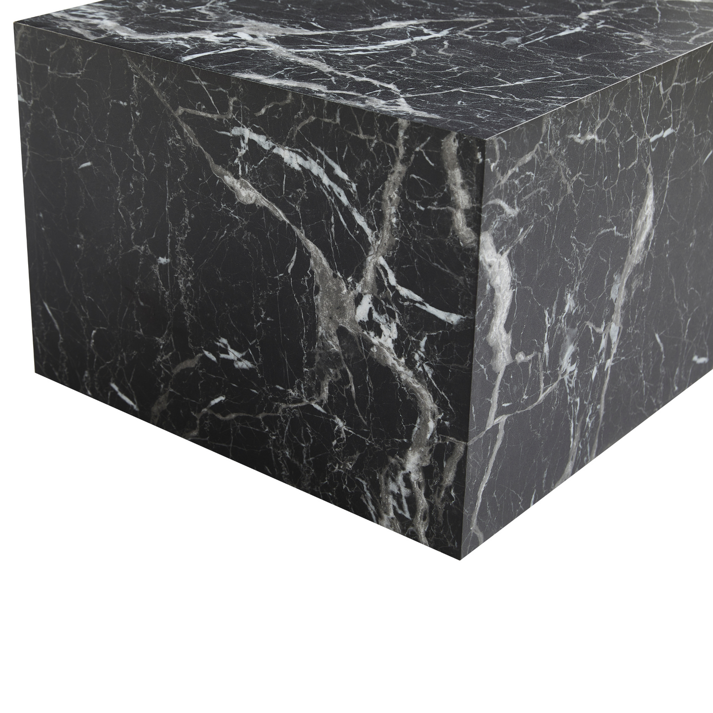 Adele - Table basse rectangulaire en aspect marbre noir 100 x 50 cm