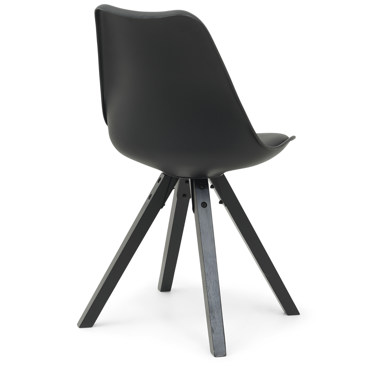 Aria - Chaise de salle à manger noire avec pieds en bois noirs