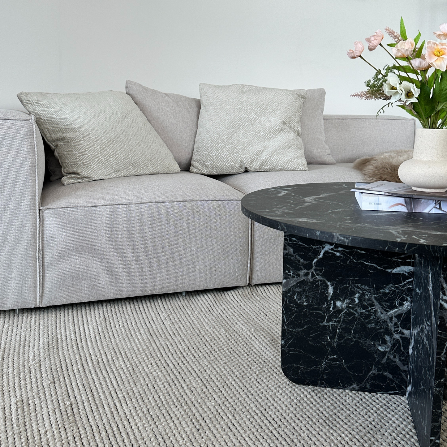 Mercy - Table basse en marbre noir Ø80 cm