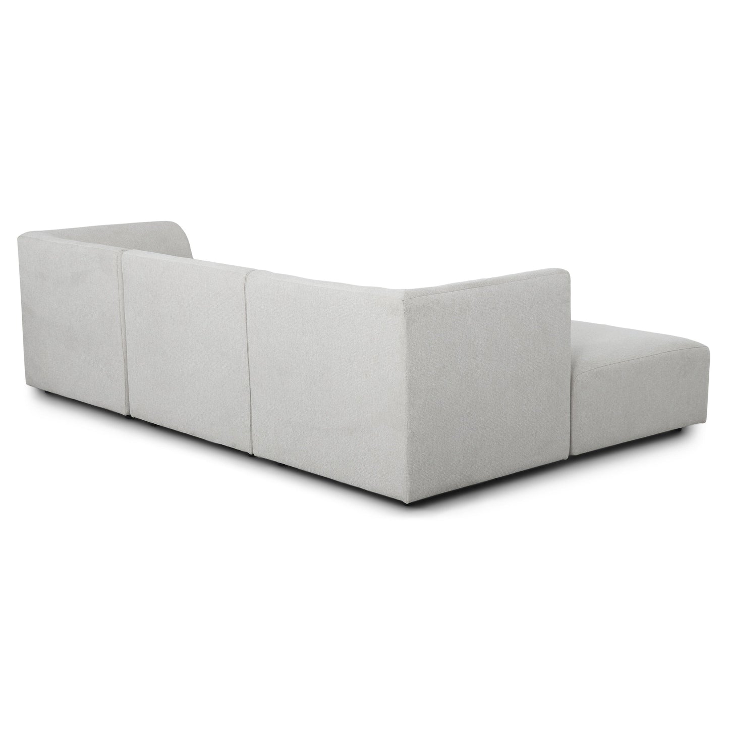 Mandy - Canapé modulaire réversible avec méridienne droite et gauche beige avec repose-pieds L: 258 x P: 80/160 x H: 73 cm