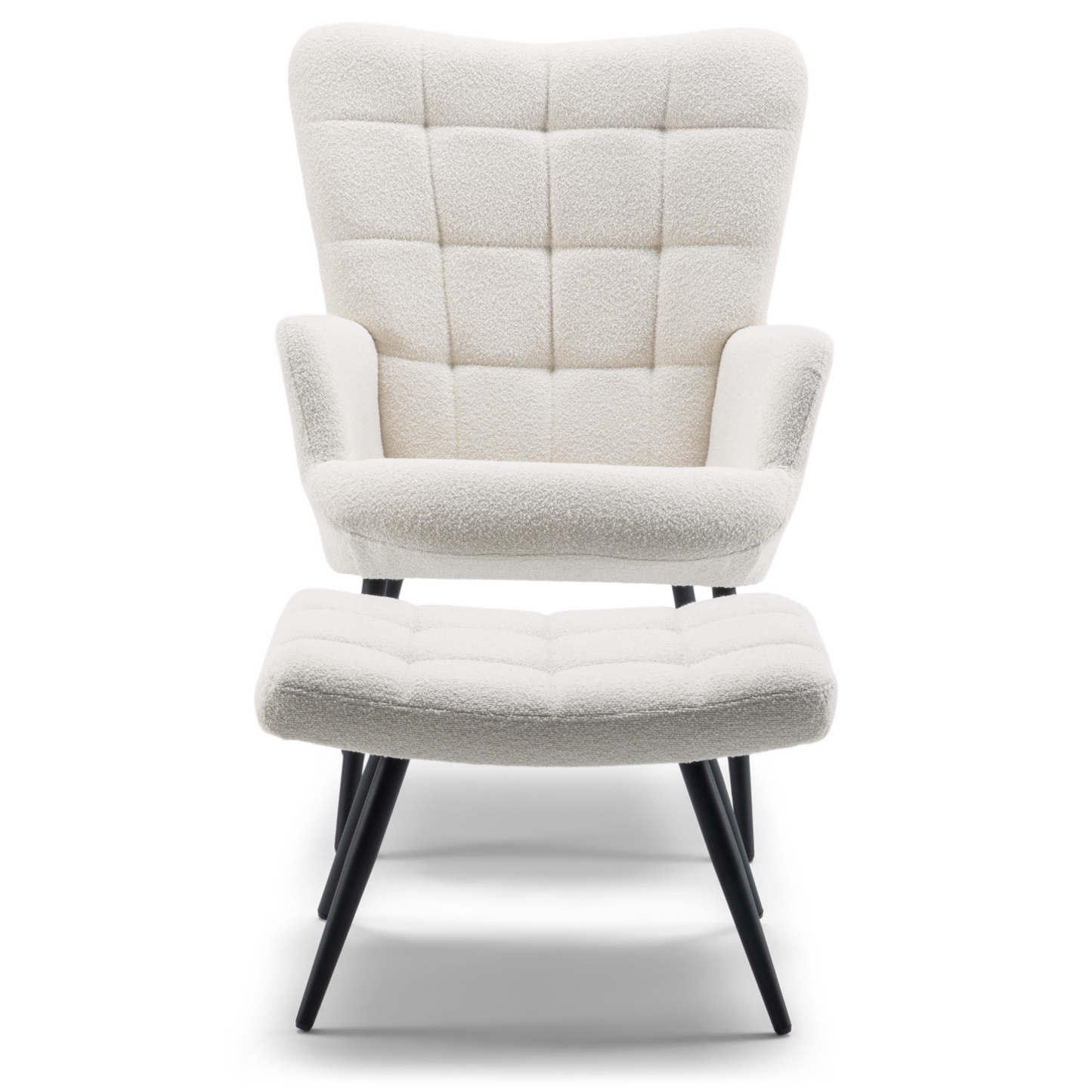 Alfred - Fauteuil inclinable avec repose-pieds - Bouclé beige