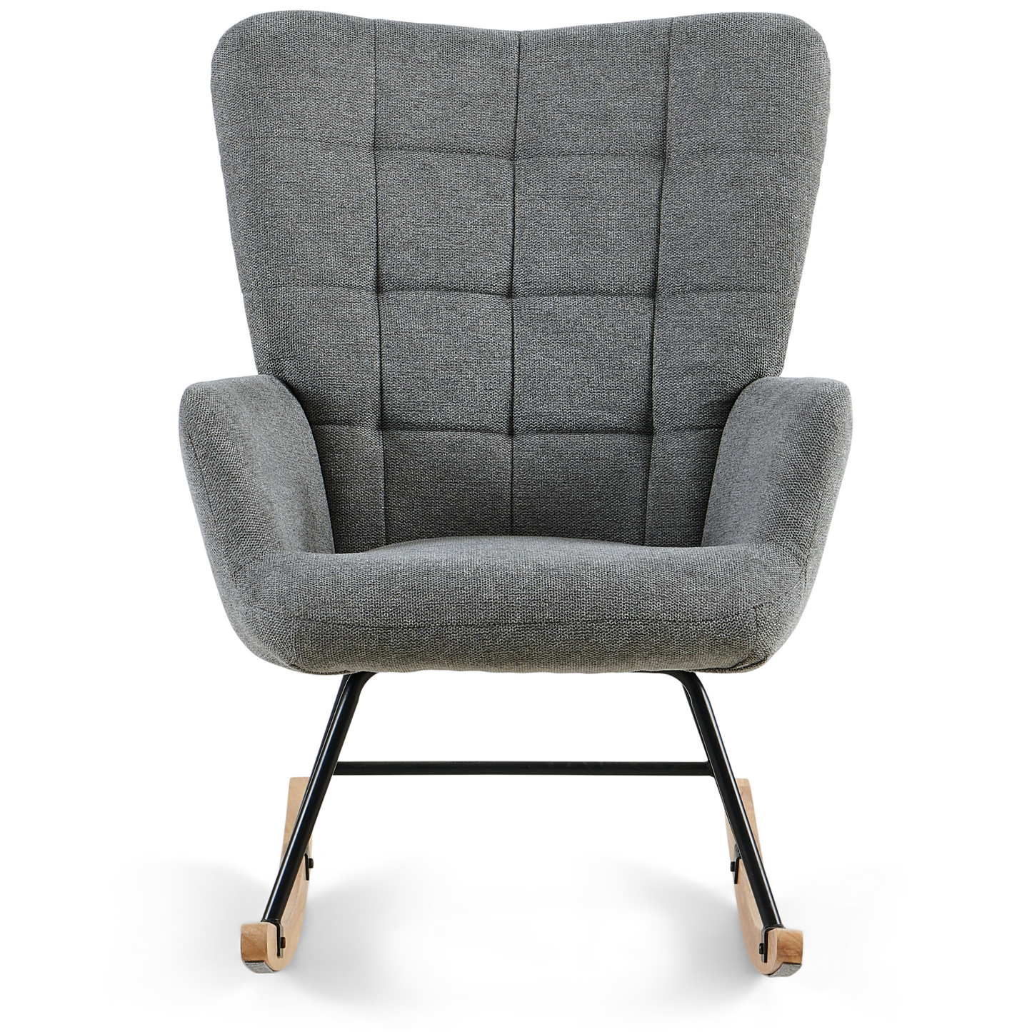Allison fauteuil à bascule avec accoudoirs - textile gris