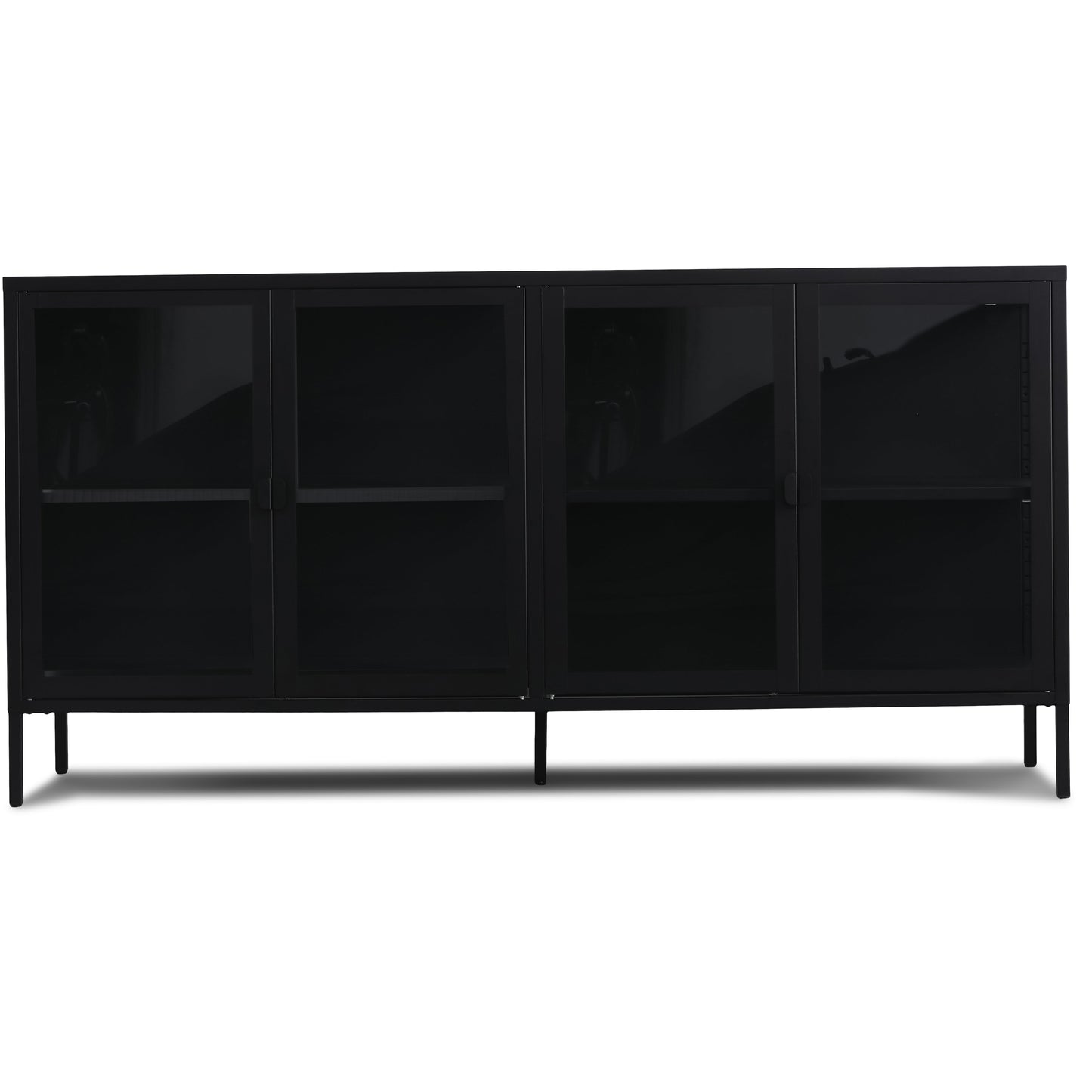 Herman - Vitrine en métal noir/verre 170 x 40 x 85 cm