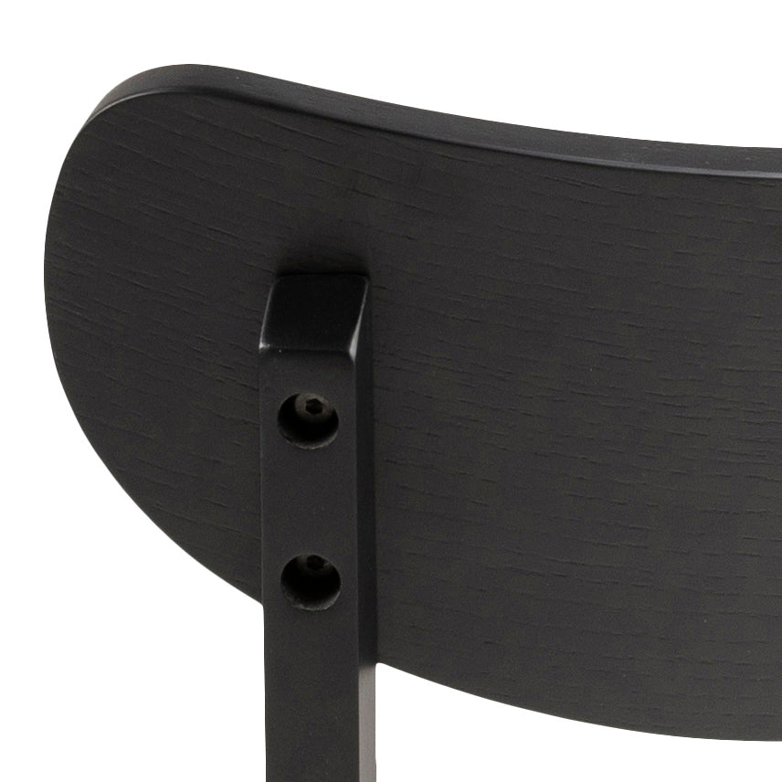 Rickie - Chaise de salle à manger en bois avec placage de chêne noir