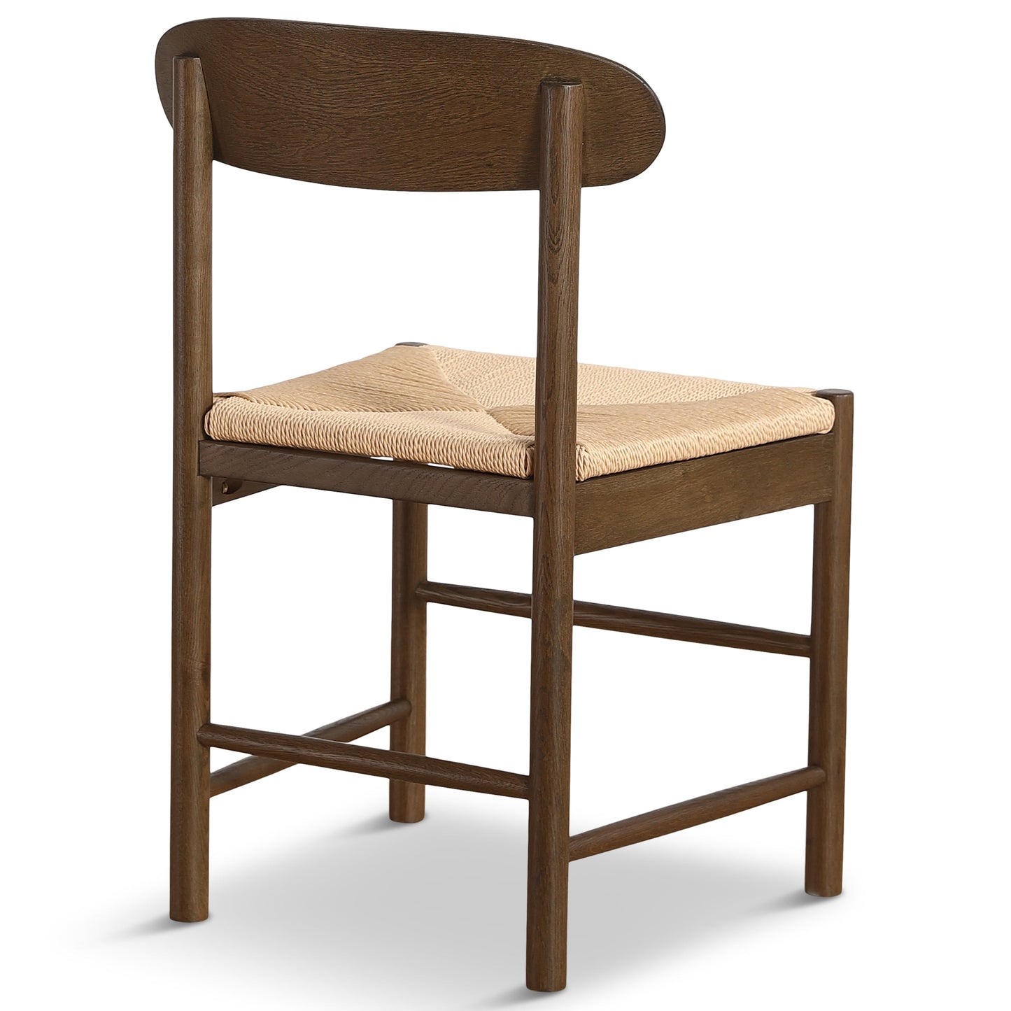Madison - Chaise en bois en chêne fumé avec assise tressée
