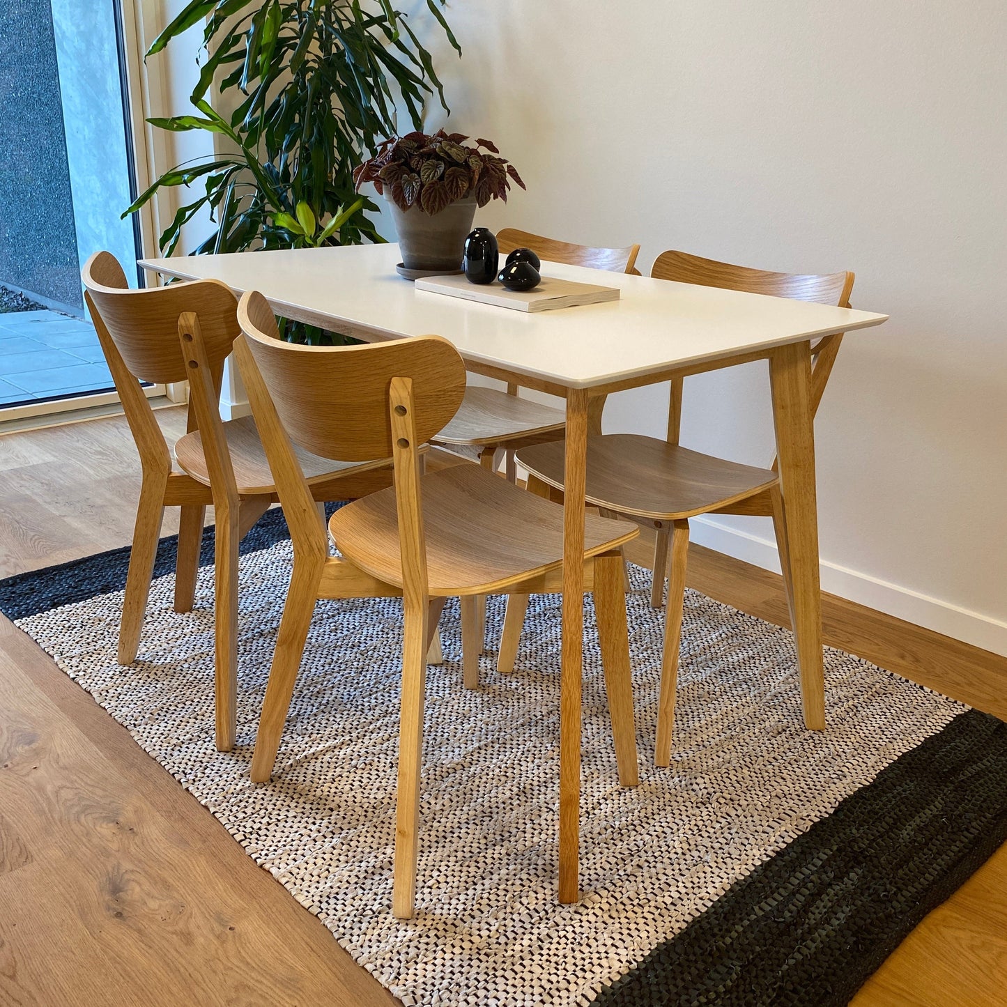 Rickie - Chaise de salle à manger en bois avec placage de chêne