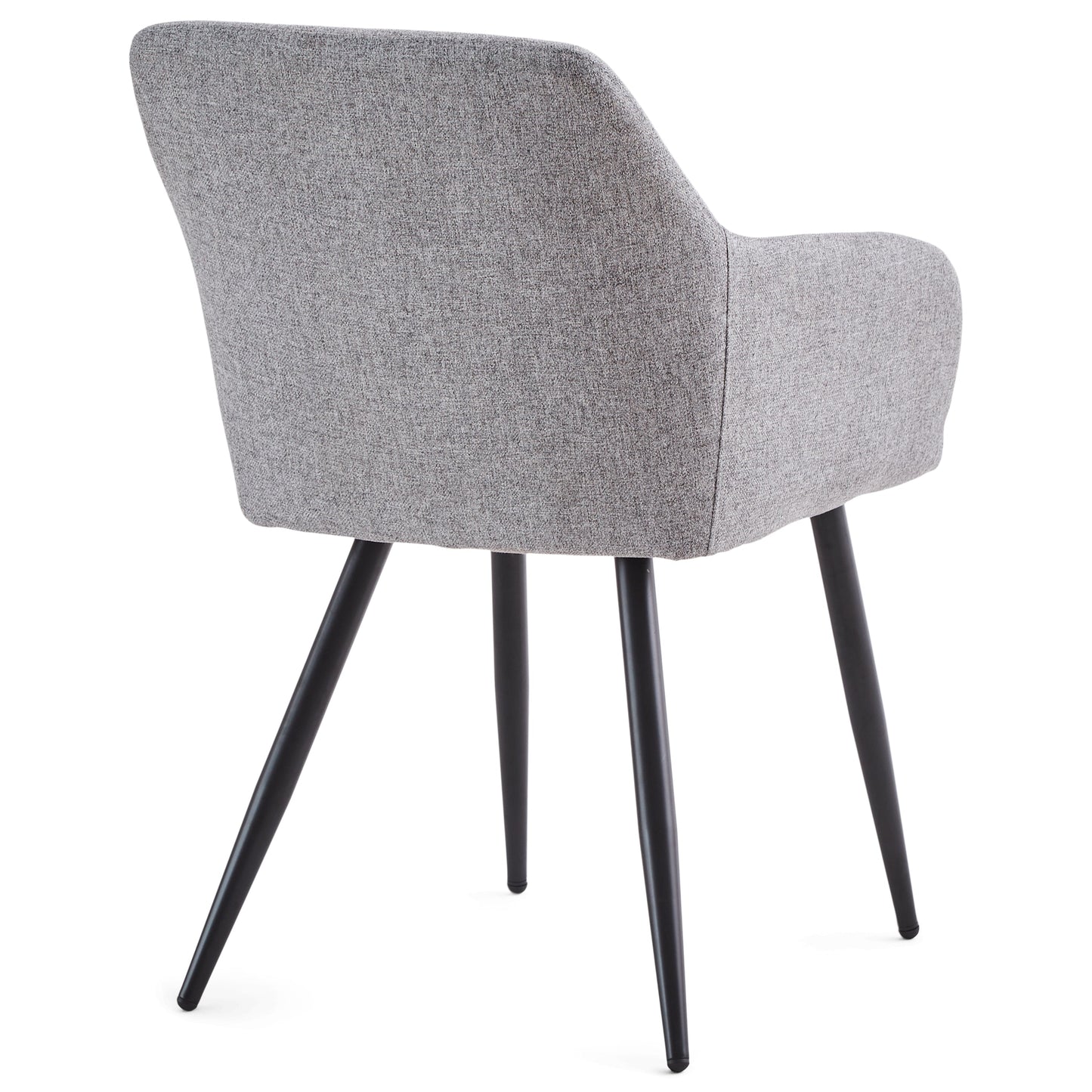 Jenna - Chaise de salle à manger en tissu gris avec pieds noirs