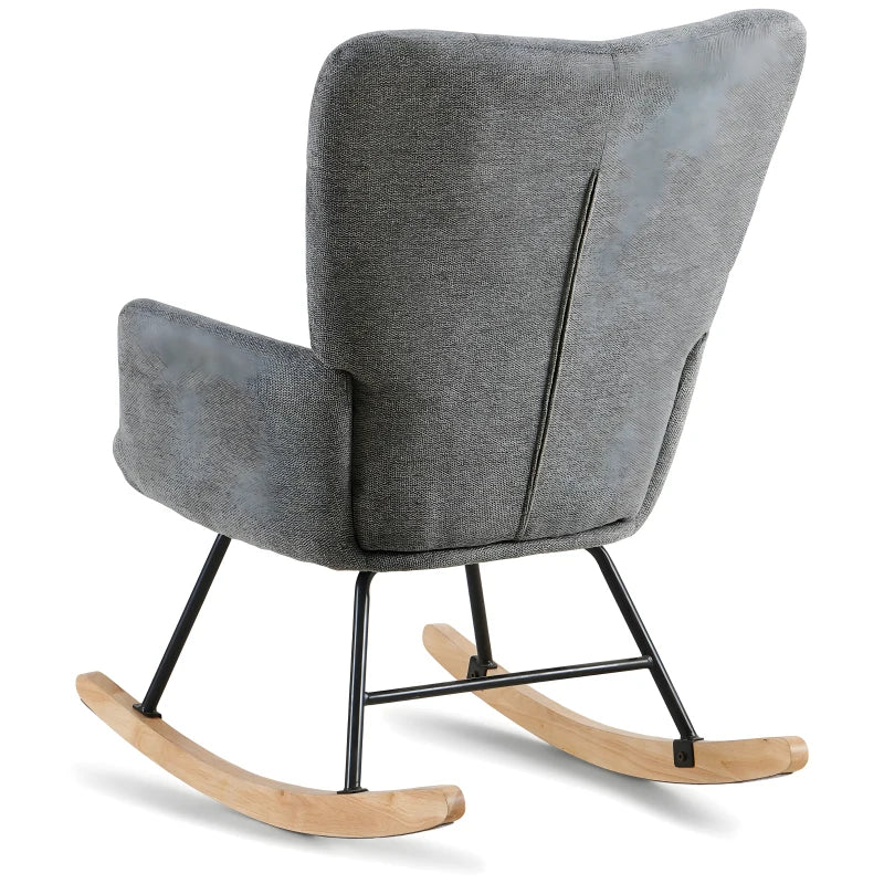 Allison fauteuil à bascule avec accoudoirs - textile gris