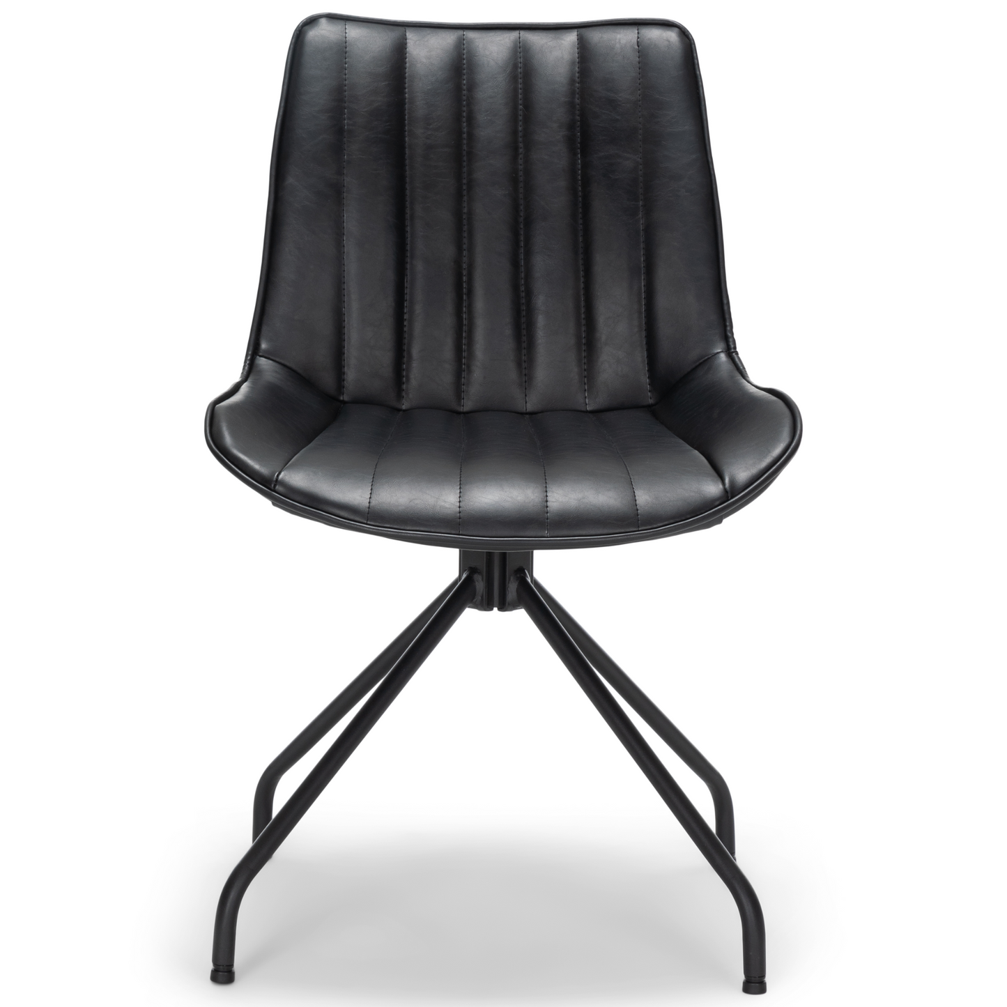 Lola - Chaise de salle à manger en cuir artificiel noir avec fonction pivotante à 360 degrés