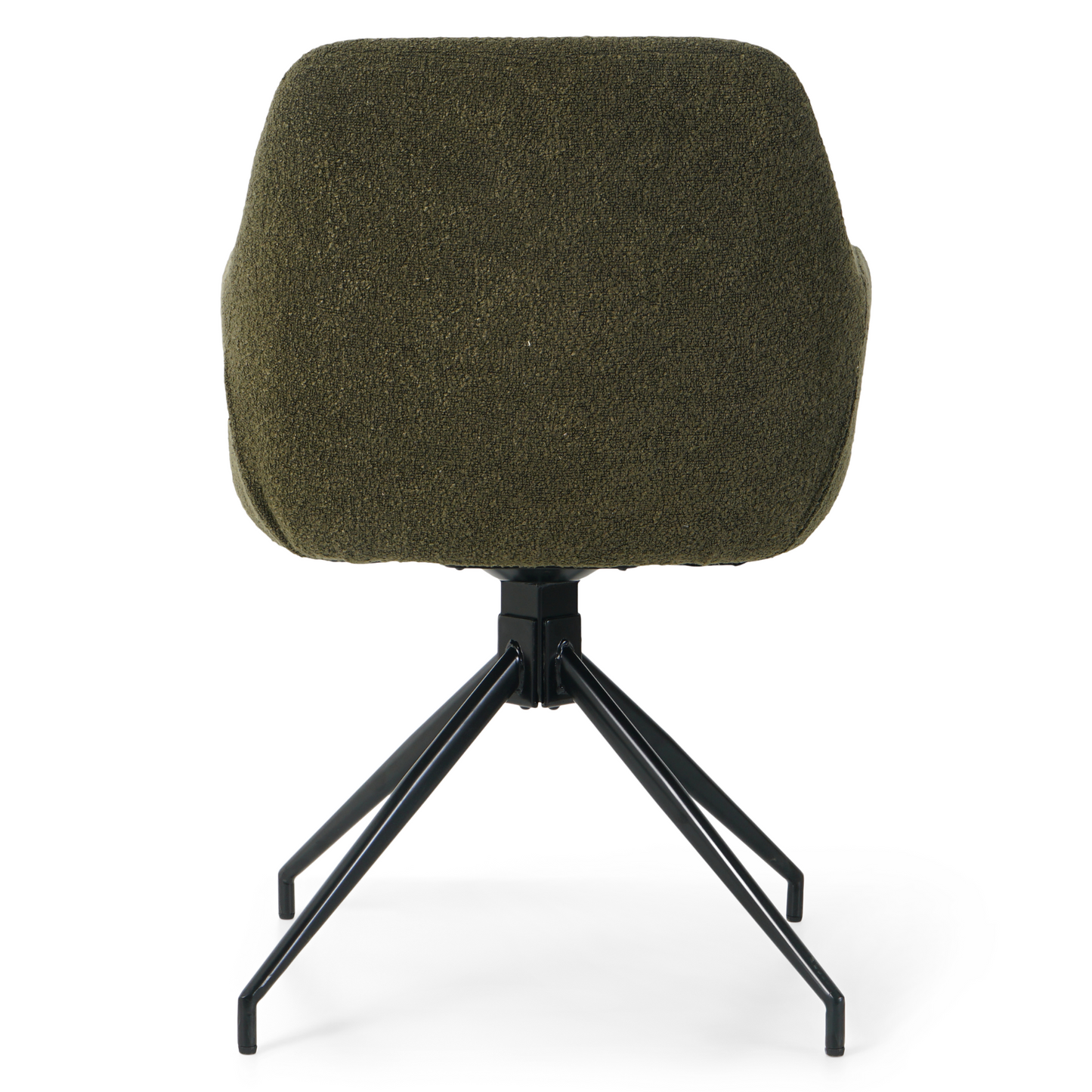 Amanda - Chaise de salle à manger en bouclé vert avec rotation à 360 degrés