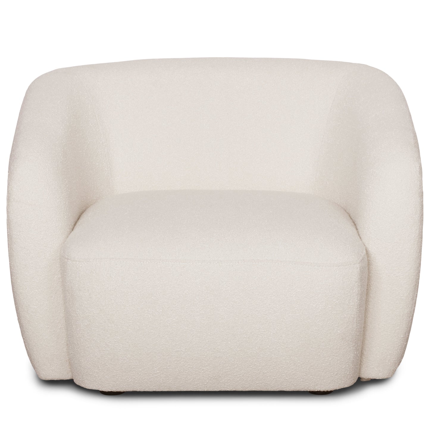 Melisa - Fauteuil en bouclé blanc L: 92 x P: 84 x H: 66 cm