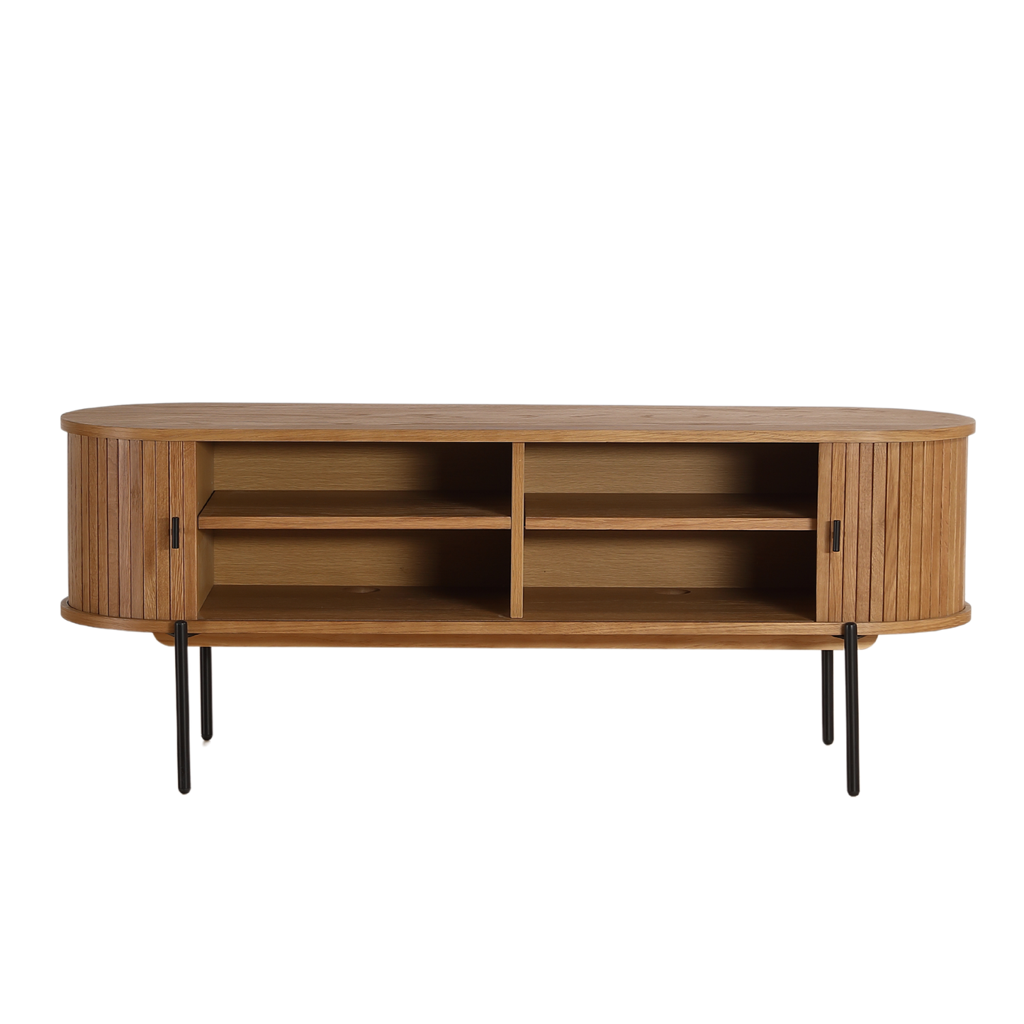 Florence - Meuble TV en chêne avec lamelles 138 x 40 x 55 cm