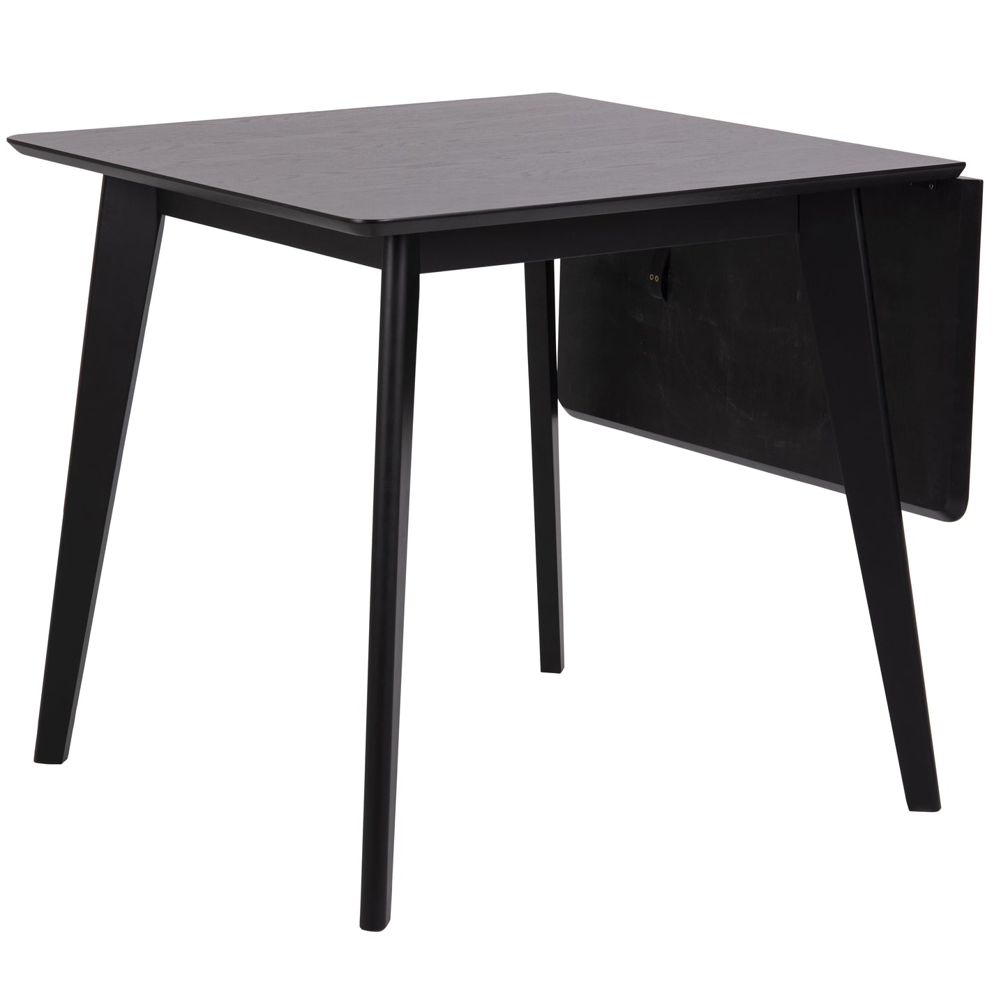 Rickie - Table à manger extensible en bois de chêne laqué noir 80/120 x 80 cm