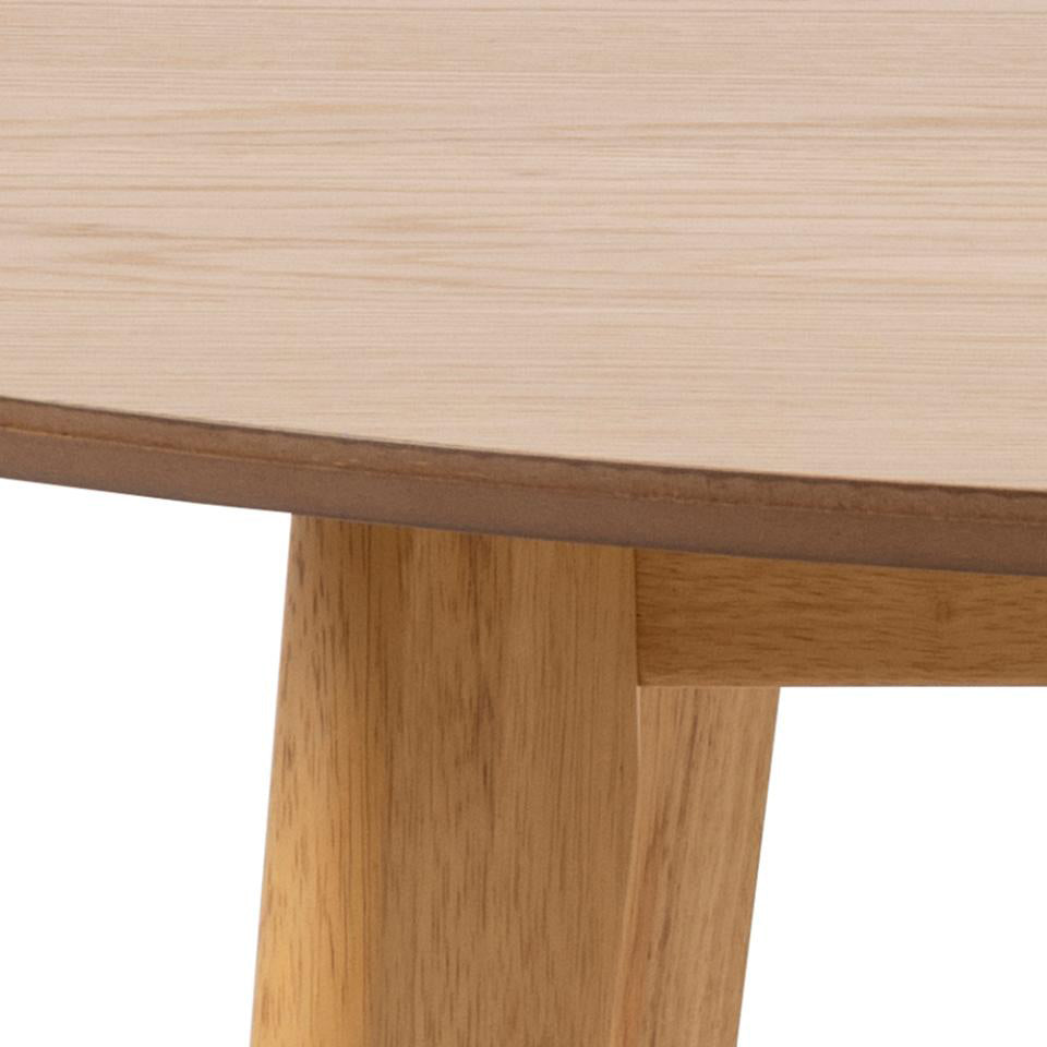 Rickie - Table de salle à manger ronde en placage de chêne laqué Ø140 cm