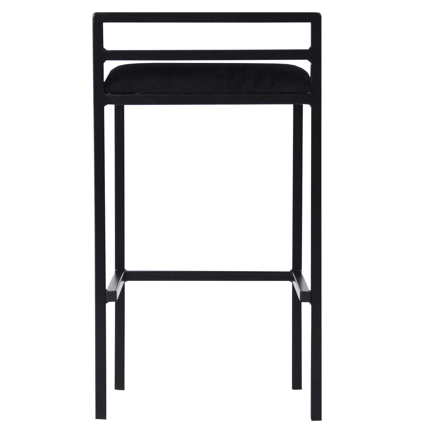 Allie - Tabouret de bar de cuisine en velours noir 65 cm