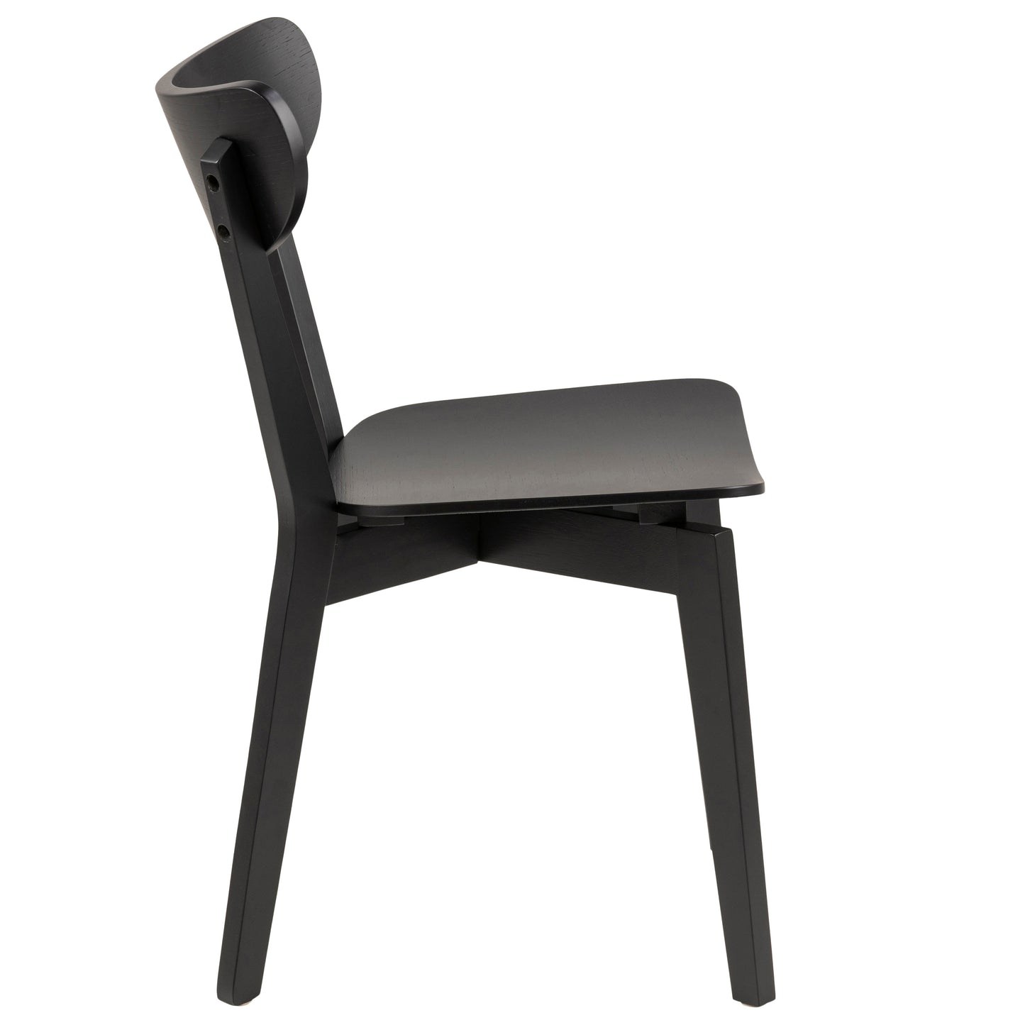 Rickie - Chaise de salle à manger en bois avec placage de chêne noir