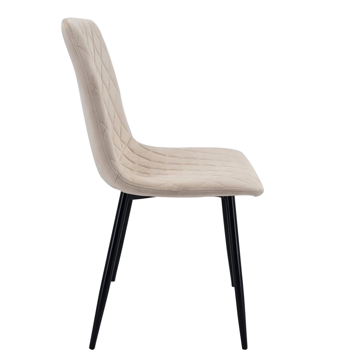Line - Chaise de salle à manger en velours beige