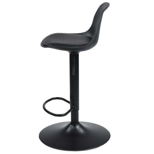 Sandie - Tabouret de bar réglable en hauteur - Plastique noir