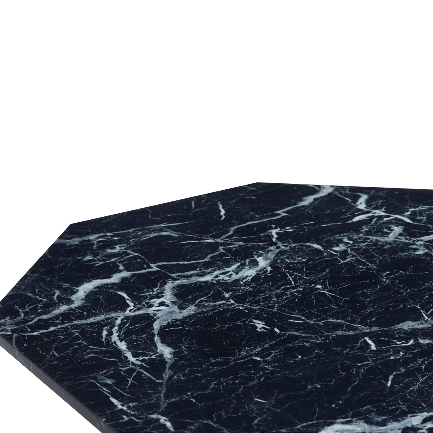 Lagoni - Table ronde Ø100 cm en aspect marbre noir