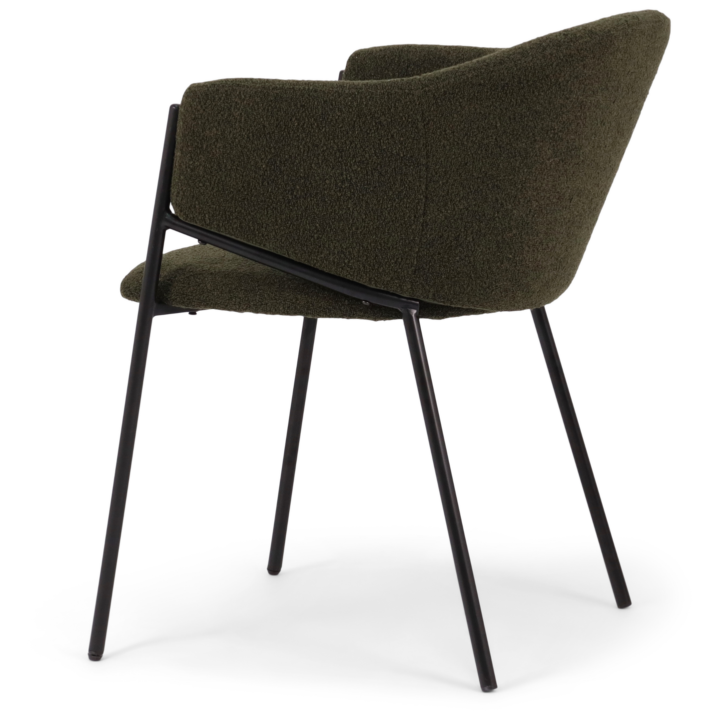 Carolina chaise de salle à manger en bouclé vert