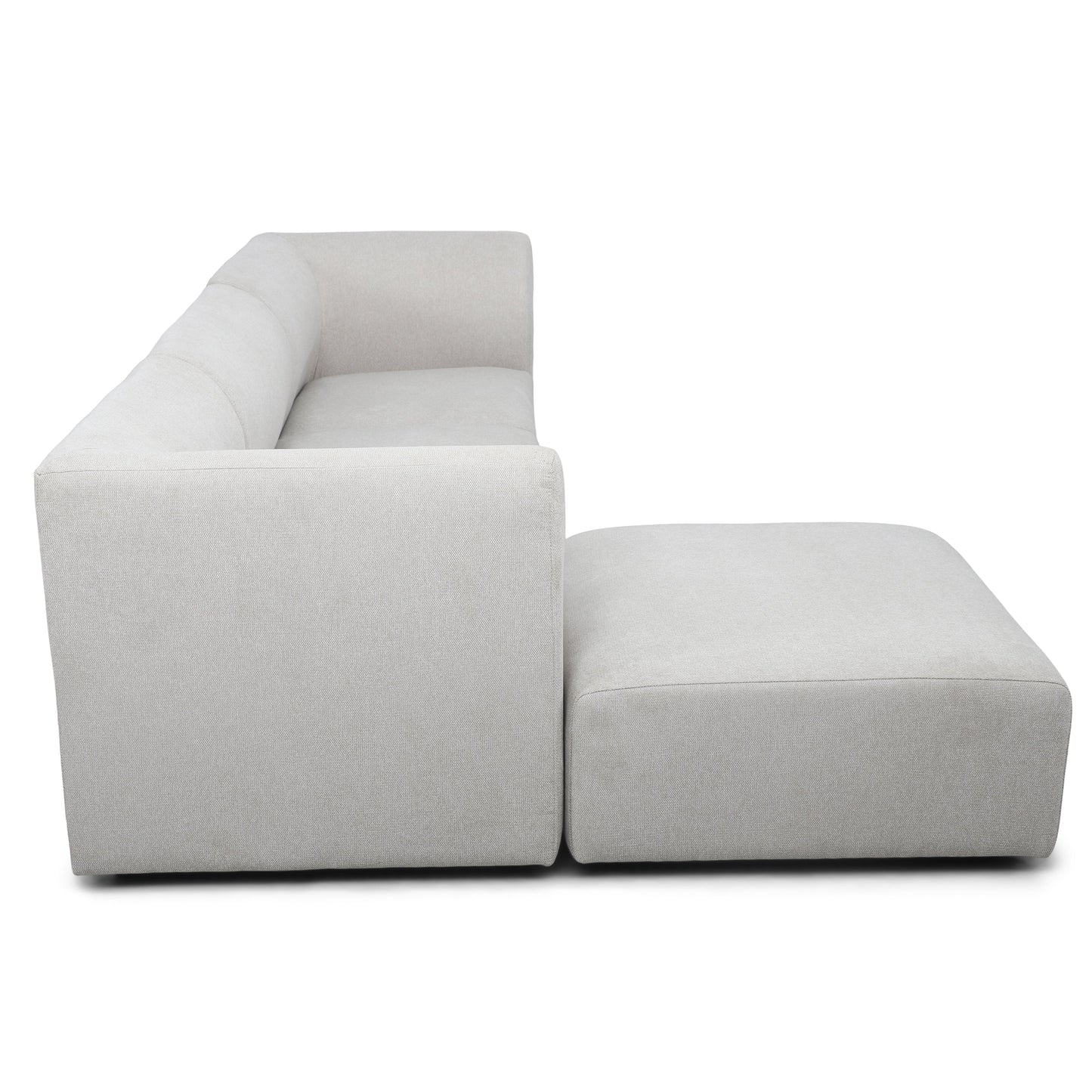 Mandy - Canapé modulaire réversible avec méridienne droite et gauche beige avec repose-pieds L: 258 x P: 80/160 x H: 73 cm