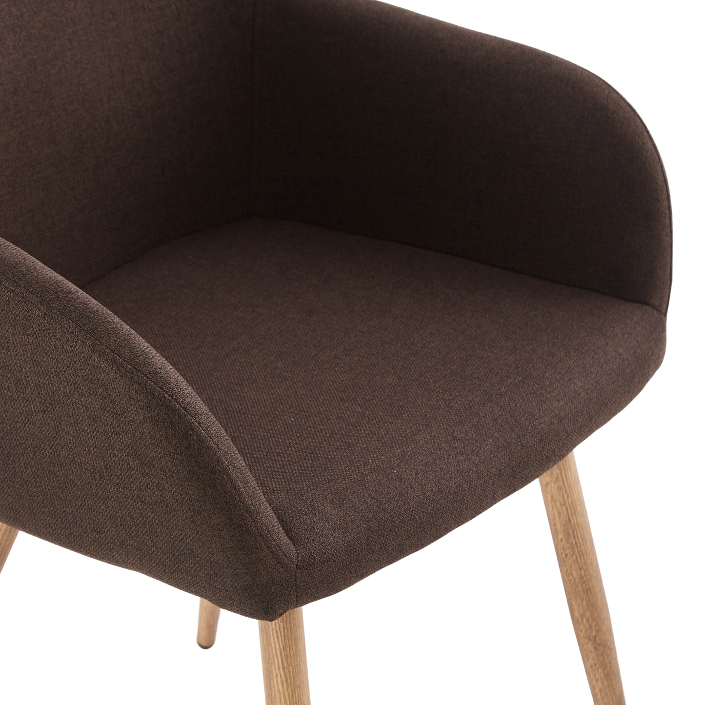 Jenna - Chaise de salle à manger en tissu marron avec aspect chêne