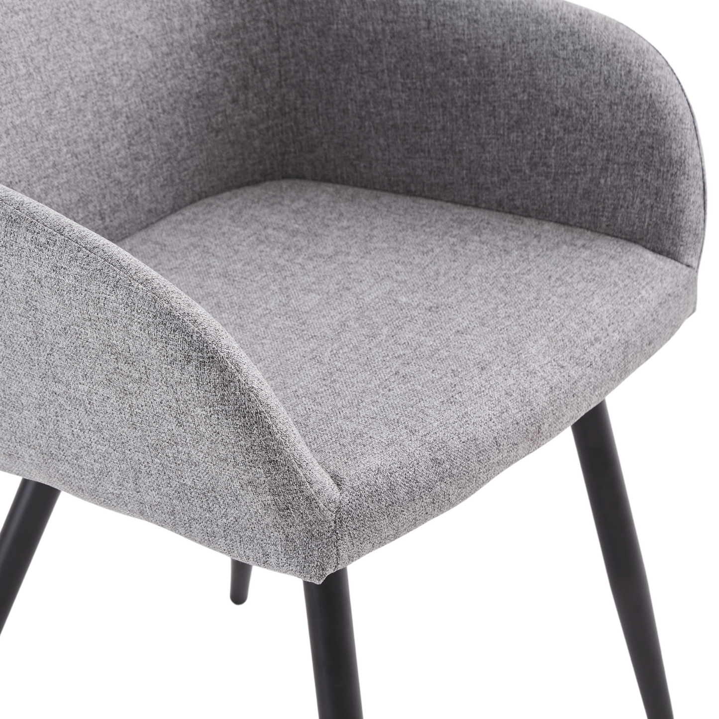 Jenna - Chaise de salle à manger en tissu gris avec pieds noirs