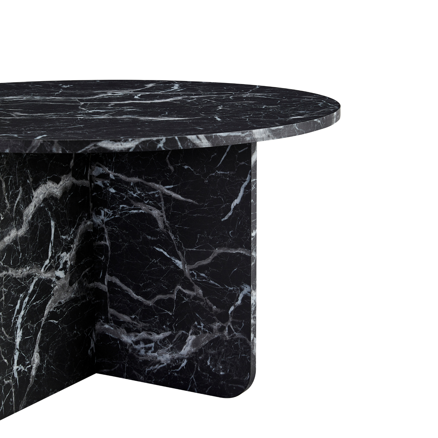 Mercy - Table basse en marbre noir Ø80 cm