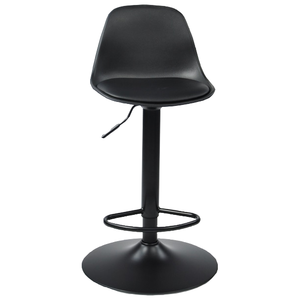 Sandie - Tabouret de bar réglable en hauteur - Plastique noir