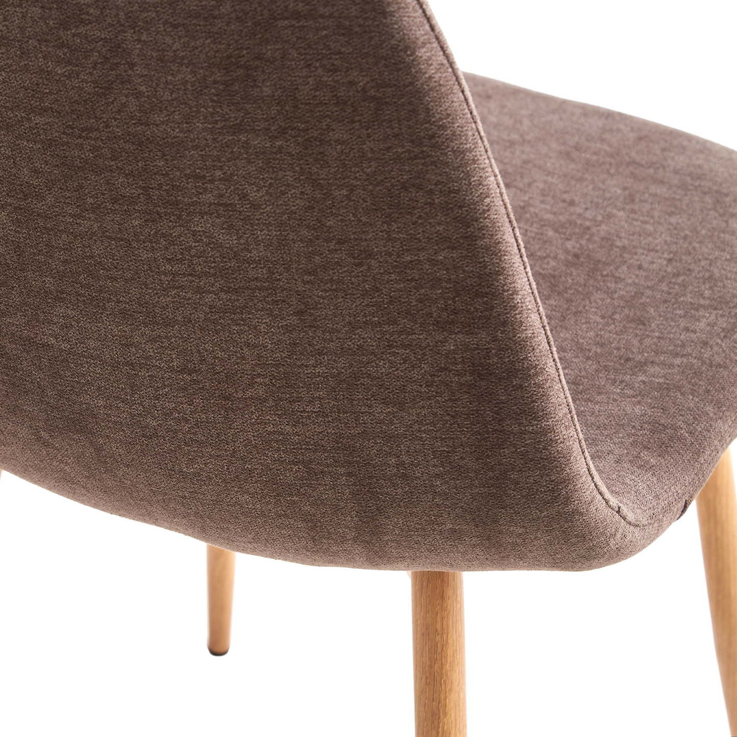 Anna - Chaise de salle à manger en tissu marron avec aspect chêne